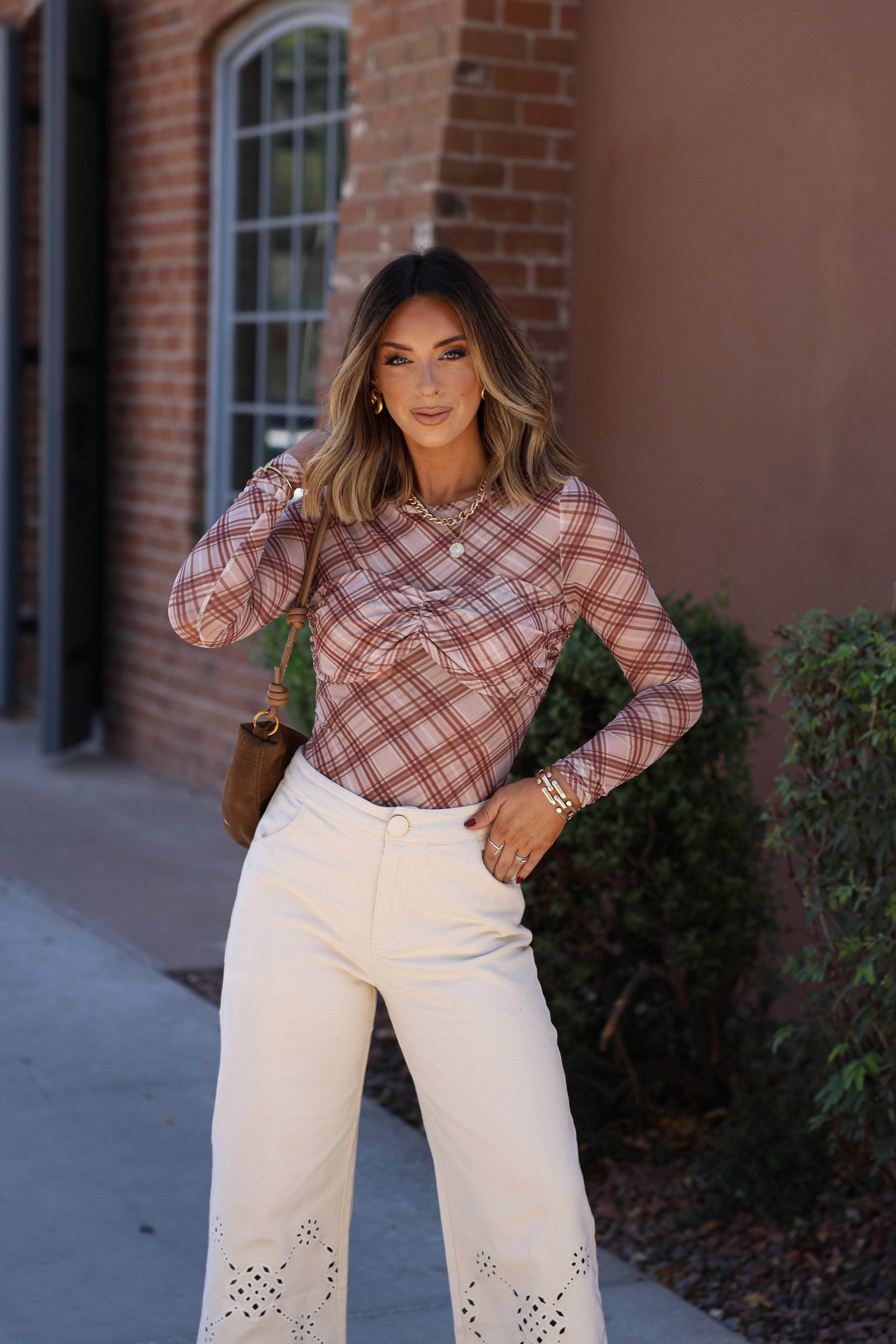 Plaid Intentions Mesh Top
