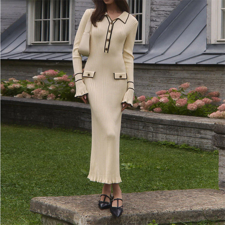 Women's  Ruffled Knitted Dress