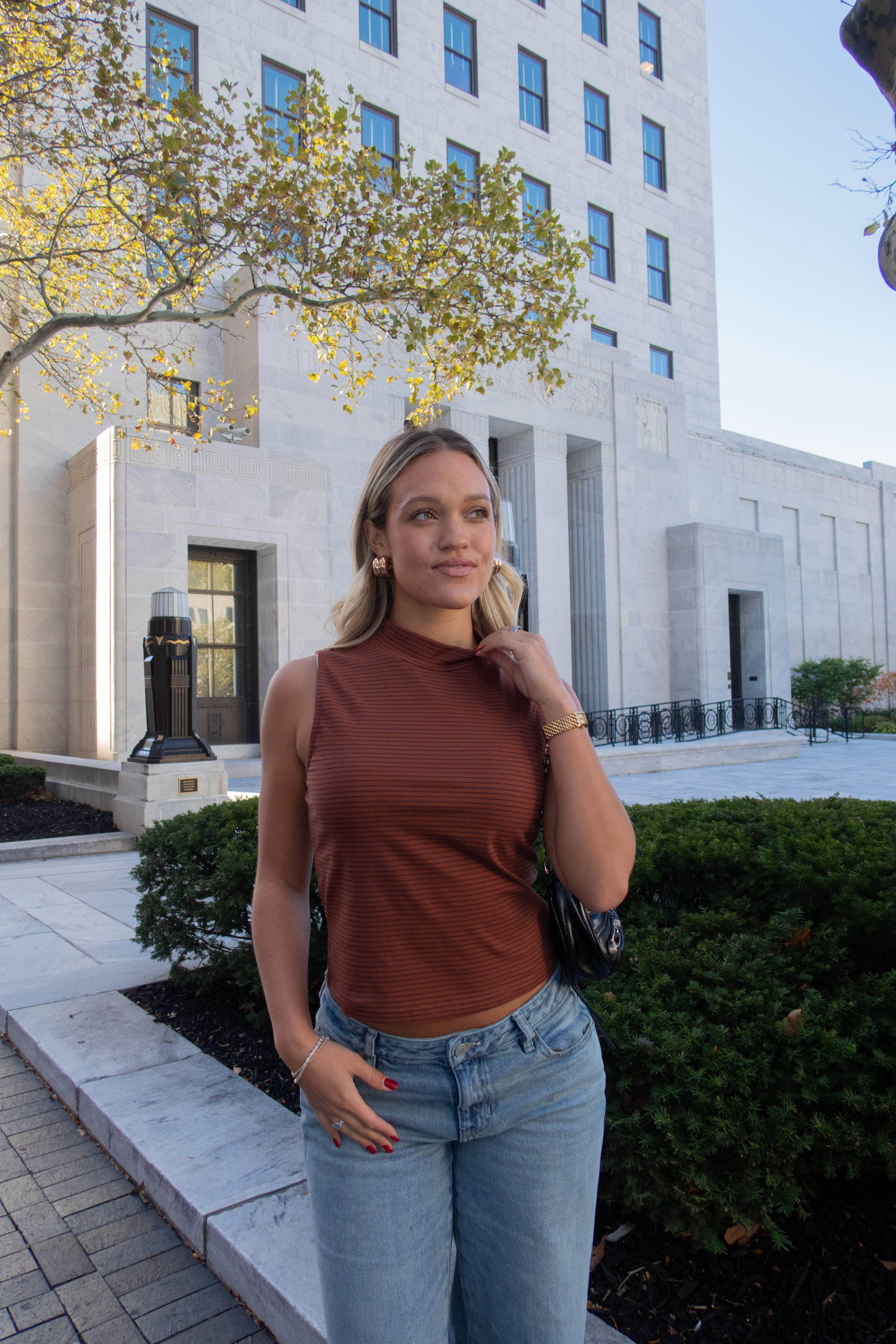 Espresso Errands Mock Neck Tank